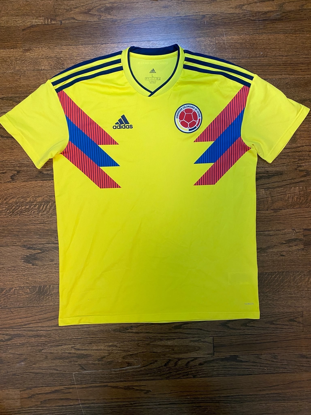 adidas Bright Yellow Soccer Jersey with Navy Trim